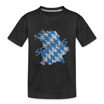 Servus Bayern - Kinder Premium Bio T-Shirt - Schwarz - Vorne
