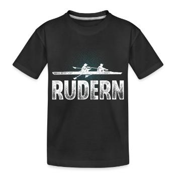 Rudern Ruderer Ruderboot - Kinder Premium Bio T-Shirt - Schwarz - Vorne