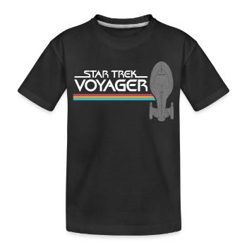 Star Trek Voyager Regenbogen Logo - Kids' Premium Organic T-Shirt - black - Front