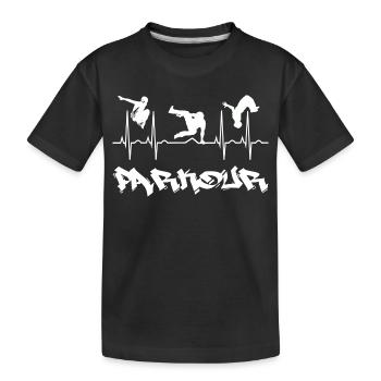 Parkour - Kids' Premium Organic T-Shirt - black - Front