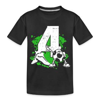Footballeur et quatre ans - T-shirt bio Premium Enfant - noir - Devant
