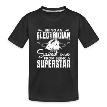 Drôle d’électricien disant - T-shirt bio Premium Enfant - noir - Devant