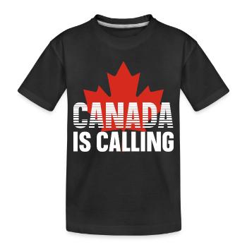 Kanada - Kinder Premium Bio T-Shirt - Schwarz - Vorne