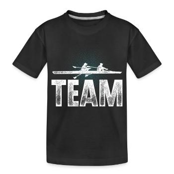 Rudern Ruderer Ruderboot Team - Kinder Premium Bio T-Shirt - Schwarz - Vorne