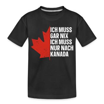 Kanada - Kinder Premium Bio T-Shirt - Schwarz - Vorne