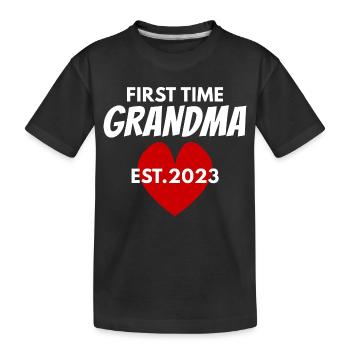 Grandma for the first time - Grandma 2023 - Kids' Premium Organic T-Shirt - black - Front