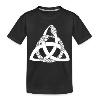 Serpents blancs et symbole celte - T-shirt bio Premium Enfant - noir - Devant