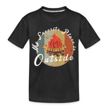 My favorite place is outside - Kids' Premium Organic T-Shirt - black - Front