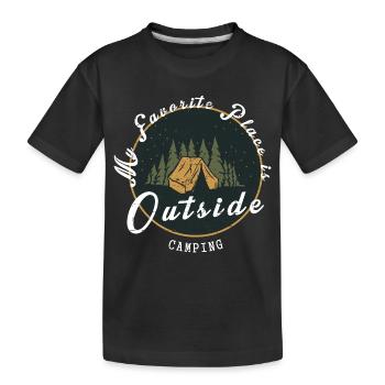 My favorite place is outside - Kids' Premium Organic T-Shirt - black - Front