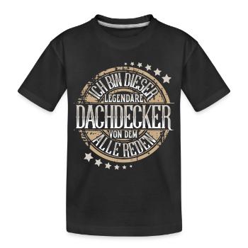 Dachdecker - Kinder Premium Bio T-Shirt - Schwarz - Vorne