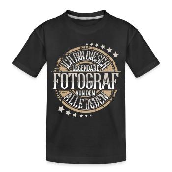 Fotograf - Kinder Premium Bio T-Shirt - Schwarz - Vorne