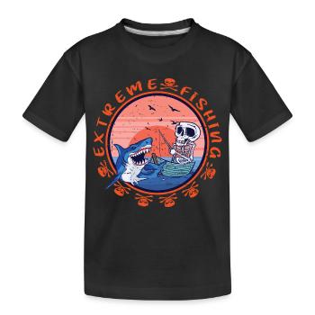 Shark Fishing Extreme - Kids' Premium Organic T-Shirt - black - Front