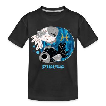 Sternzeichen Fische - Kinder Premium Bio T-Shirt - Schwarz - Vorne