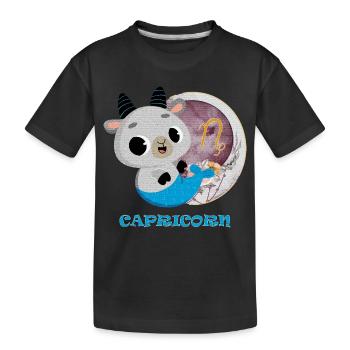 Sternzeichen Steinbock - Kinder Premium Bio T-Shirt - Schwarz - Vorne