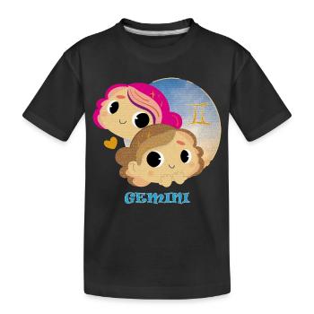 Sternzeichen Zwillinge - Kinder Premium Bio T-Shirt - Schwarz - Vorne
