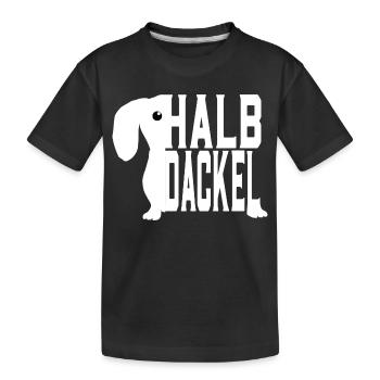 Halbdackel Schwäbisch Schwaben - Kinder Premium Bio T-Shirt - Schwarz - Vorne