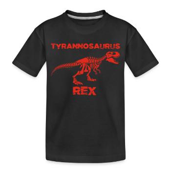 Red tyrannosaurus skeleton - Kids' Premium Organic T-Shirt - black - Front