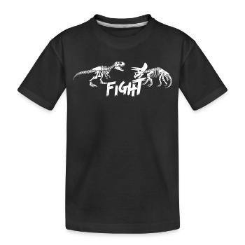 tyrannosaurus versus triceratops (white) - Kids' Premium Organic T-Shirt - black - Front
