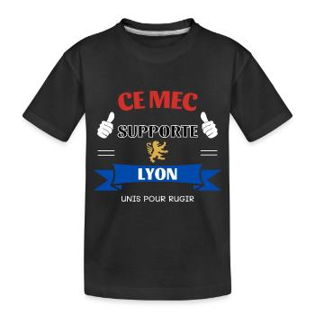 Ce mec supporte Lyon - T-shirt bio Premium Enfant - noir - Devant