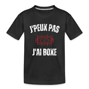 Je peux pas j'ai boxe - T-shirt bio Premium Enfant - noir - Devant
