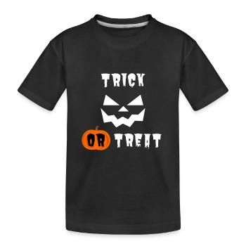 Halloween Trick oder Treat - Kinder Premium Bio T-Shirt - Schwarz - Vorne