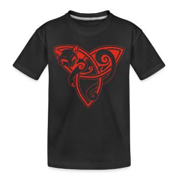 Chat celte au repos (rouge) - T-shirt bio Premium Enfant - noir - Devant