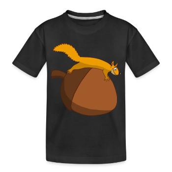Das Eichhörnchen gegen die Eichel - Kinder Premium Bio T-Shirt - Schwarz - Vorne