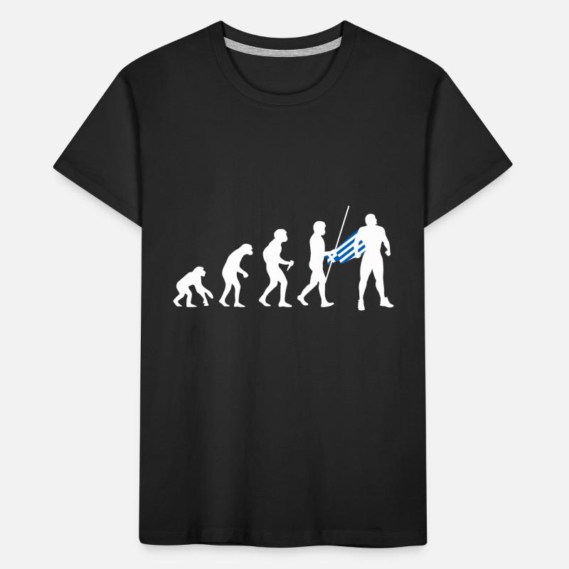Évolution grecque Super-héros Drapeau grec T-shirt bio Premium Enfant