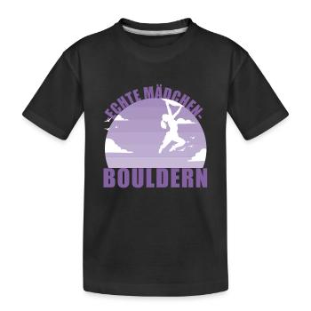 Bouldern Mädchen Hobby Boulderin Berge Geschenk - Kinder Premium Bio T-Shirt - Schwarz - Vorne