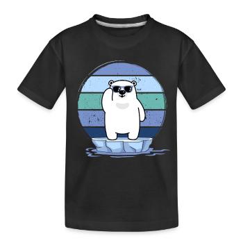 Baigneur de glace sur eau glacée résistant au froid Baignade d’hiver - T-shirt bio Premium Enfant - noir - Devant