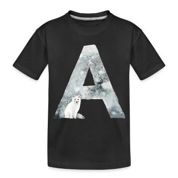 A – caractère décoratif – hiver - T-shirt bio Premium Enfant - noir - Devant