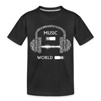 Musik an . Welt aus . - Kinder Premium Bio T-Shirt - Schwarz - Vorne