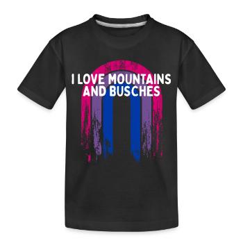 I Love Mountains and Busches Bisexual LGBTQ Bi - Kinder Premium Bio T-Shirt - Schwarz - Vorne