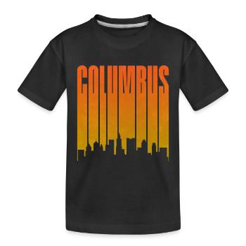 Silhouette du coucher de soleil de Columbus - T-shirt bio Premium Enfant - noir - Devant