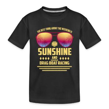Sunshine and boating - Kids' Premium Organic T-Shirt - black - Front