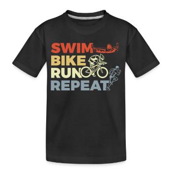 Triathlon Repeat - Kids' Premium Organic T-Shirt - black - Front
