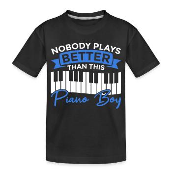 Pianist Junge - Kids' Premium Organic T-Shirt - black - Front