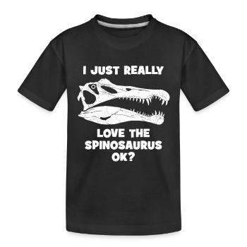 Spinosaurus Fossil Schädel - Kinder Premium Bio T-Shirt - Schwarz - Vorne