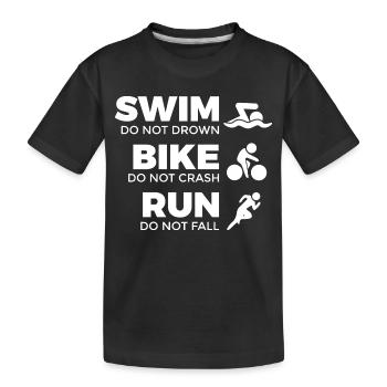 Motivation für Triathleten - Kinder Premium Bio T-Shirt - Schwarz - Vorne