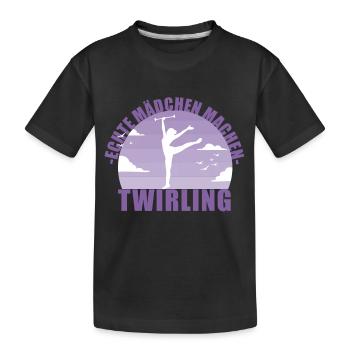 Echte Mädchen machen Twirling - Kinder Premium Bio T-Shirt - Schwarz - Vorne
