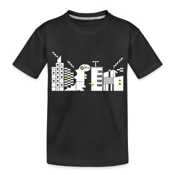 Monster trifft Bauhaus L Weiß - Kinder Premium Bio T-Shirt - Schwarz - Vorne