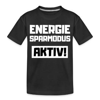 Energiesparmodus Aktiv - Kinder Premium Bio T-Shirt - Schwarz - Vorne