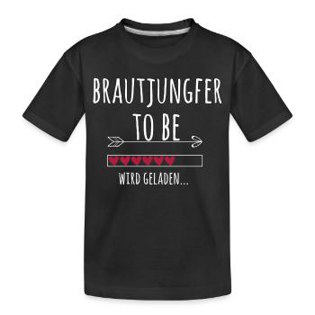 Brautjungfer Junggesellenabschied Braut Geschenk - Kinder Premium Bio T-Shirt - Schwarz - Vorne
