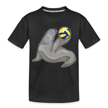 Seal Volleyball Player Volleyball - Kids' Premium Organic T-Shirt - black - Front