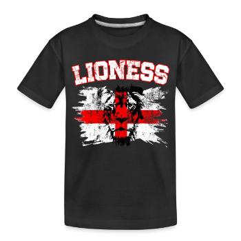 England Fußball Meister der Frauen Lionesses 2025 - Kinder Premium Bio T-Shirt - Schwarz - Vorne