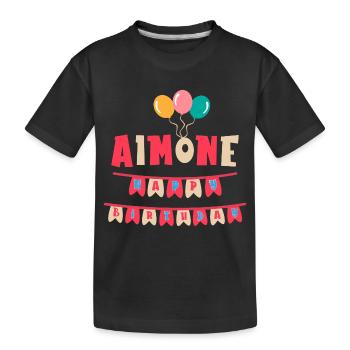 T-shirt Aimone joyeux anniversaire joyeux anniversaire - T-shirt bio Premium Enfant - noir - Devant