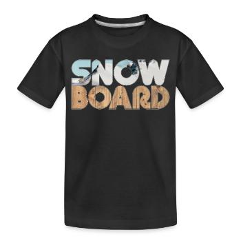 Neige et planche - T-shirt bio Premium Enfant - noir - Devant