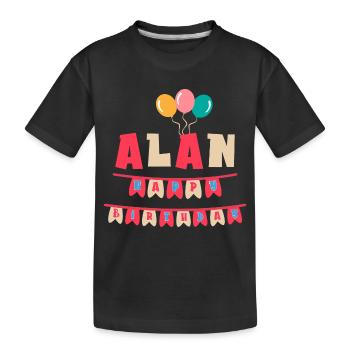 Alan T-Shirt Happy Birthday Happy Birthday - Kinder Premium Bio T-Shirt - Schwarz - Vorne