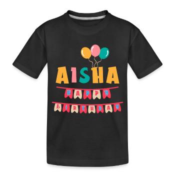 Aisha t-shirt joyeux anniversaire joyeux anniversaire - T-shirt bio Premium Enfant - noir - Devant