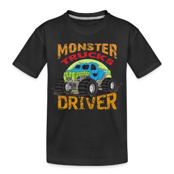 Monster Truck Driver, Monster Truck, dessin animé - T-shirt bio Premium Enfant - noir - Devant